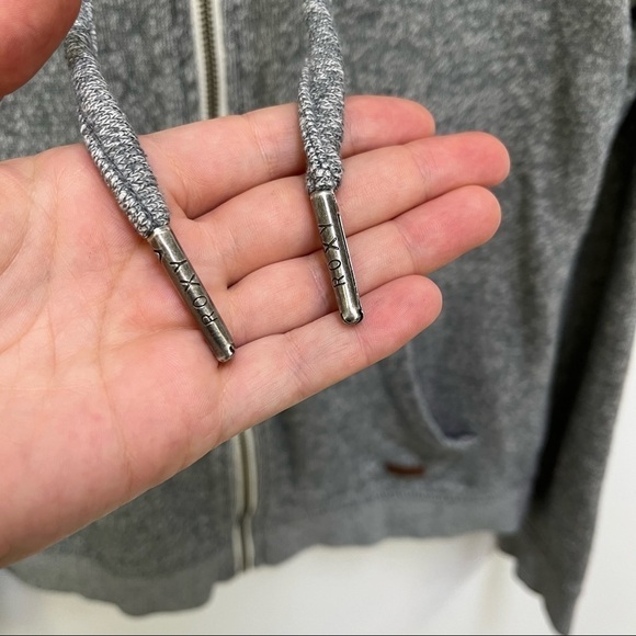 Roxy Heather Grey Zip Up Hoodie - Picture 3 of 9